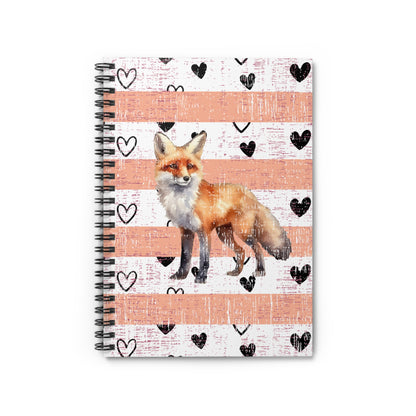 Foxy Whimsy: Ruled Spiral Notebook with Decorative Fox Cover Design - Eddy and Rita