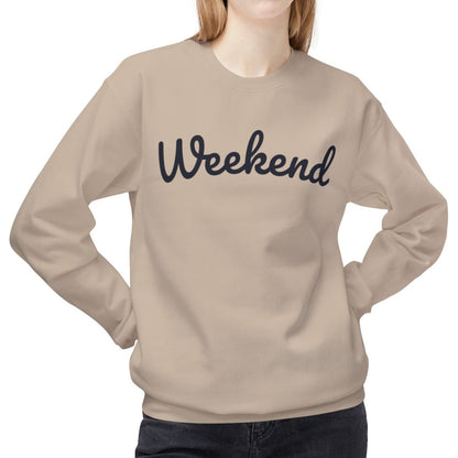 Eddy and Rita Women's Midweight Crewneck Sweatshirt - "Weekend" Graphic Pullover