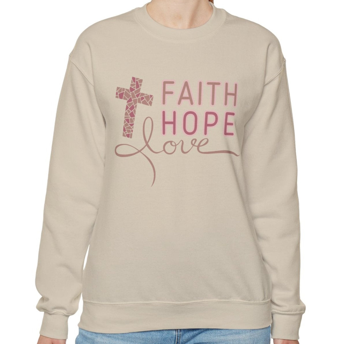 Faith Hope Love Women's Sweatshirt: Inspirational Style - Eddy and Rita