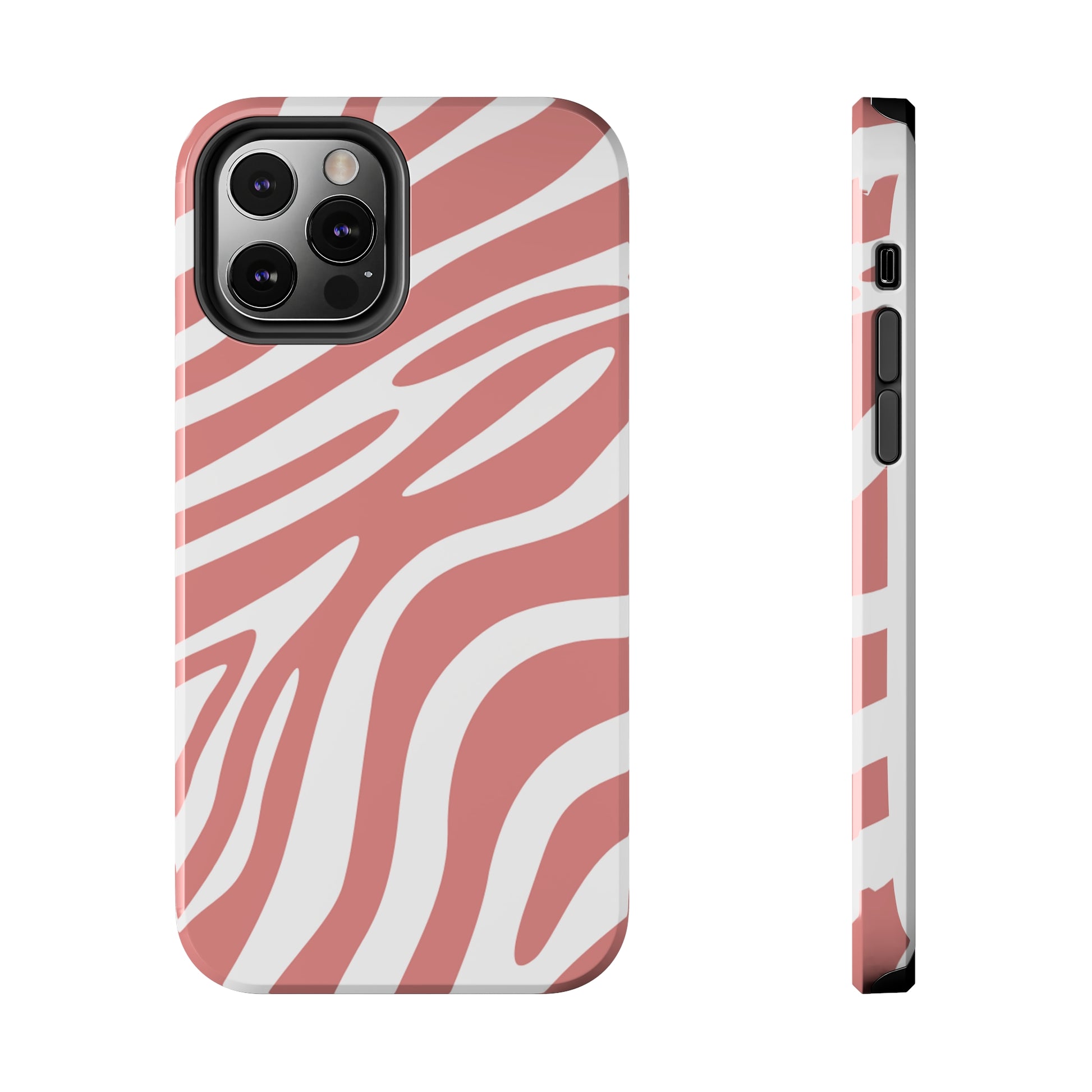 Pink and White Zebra Stripes iPhone Case - Stylish and Protective Cover for Your Device