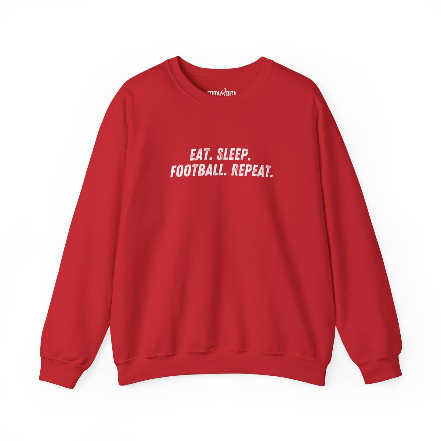 Men's Heavy Sweatshirt – "Eat. Sleep. Football. Repeat." Sports-Themed Graphic Sweatshirt