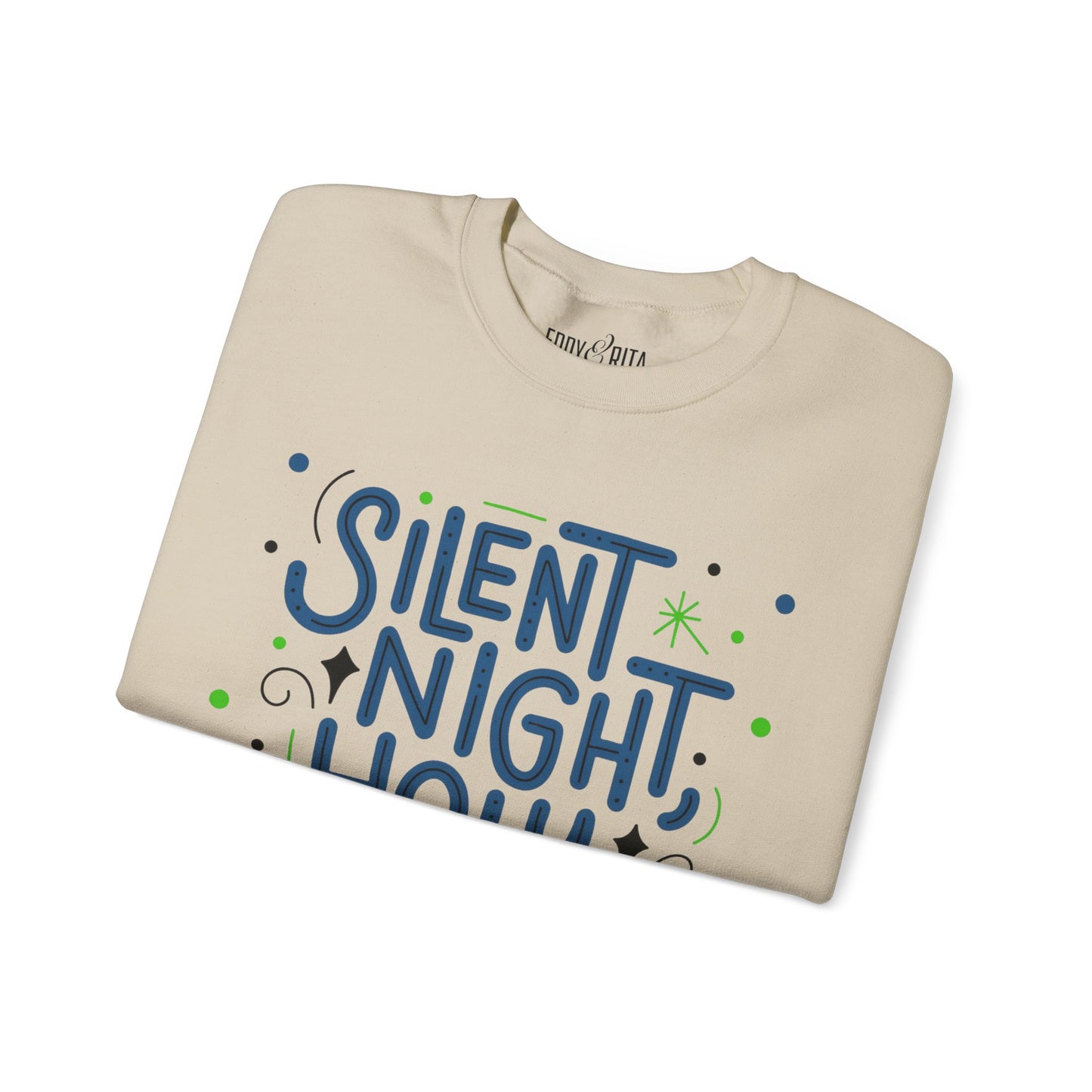 Women’s Heavy Sweatshirt – “Silent Night, Holy Night” Elegant Holiday Pullover | Cozy and Classic Christmas Apparel