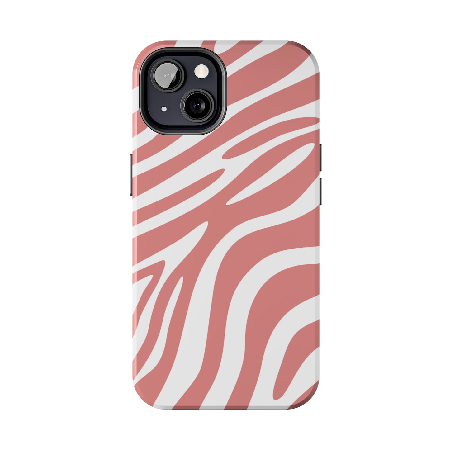 Pink and White Zebra Stripes iPhone Case - Stylish and Protective Cover for Your Device