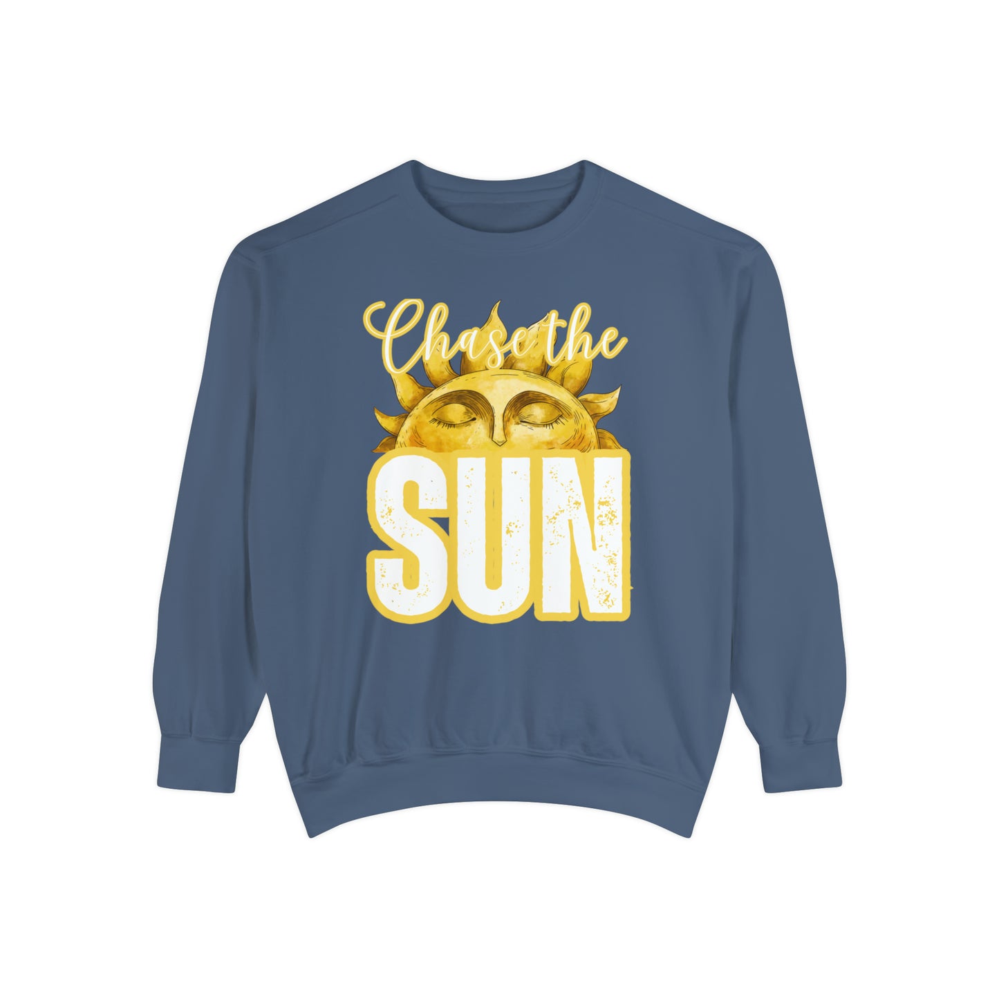 Chase the Sun Women's Comfort Colors Sweatshirt - Cozy and Inspirational - Eddy and Rita