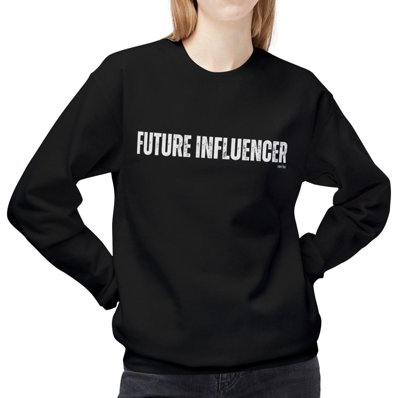 Eddy and Rita Women's Midweight Crewneck Sweatshirt - "Future Influencer" Trendy Graphic Pullover