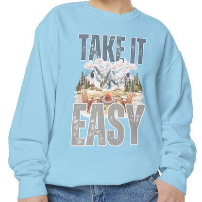 Take It Easy Cozy Comfort Colors Women's Sweatshirt - Embrace Comfort