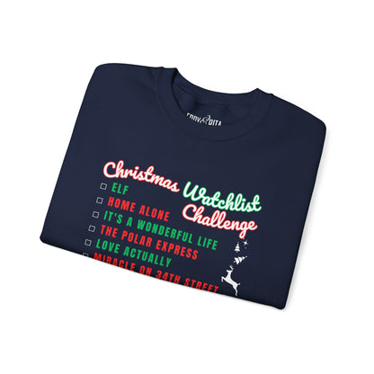 Women’s Heavy Sweatshirt – “Christmas Watchlist Challenge” | Cozy and Festive Holiday Apparel