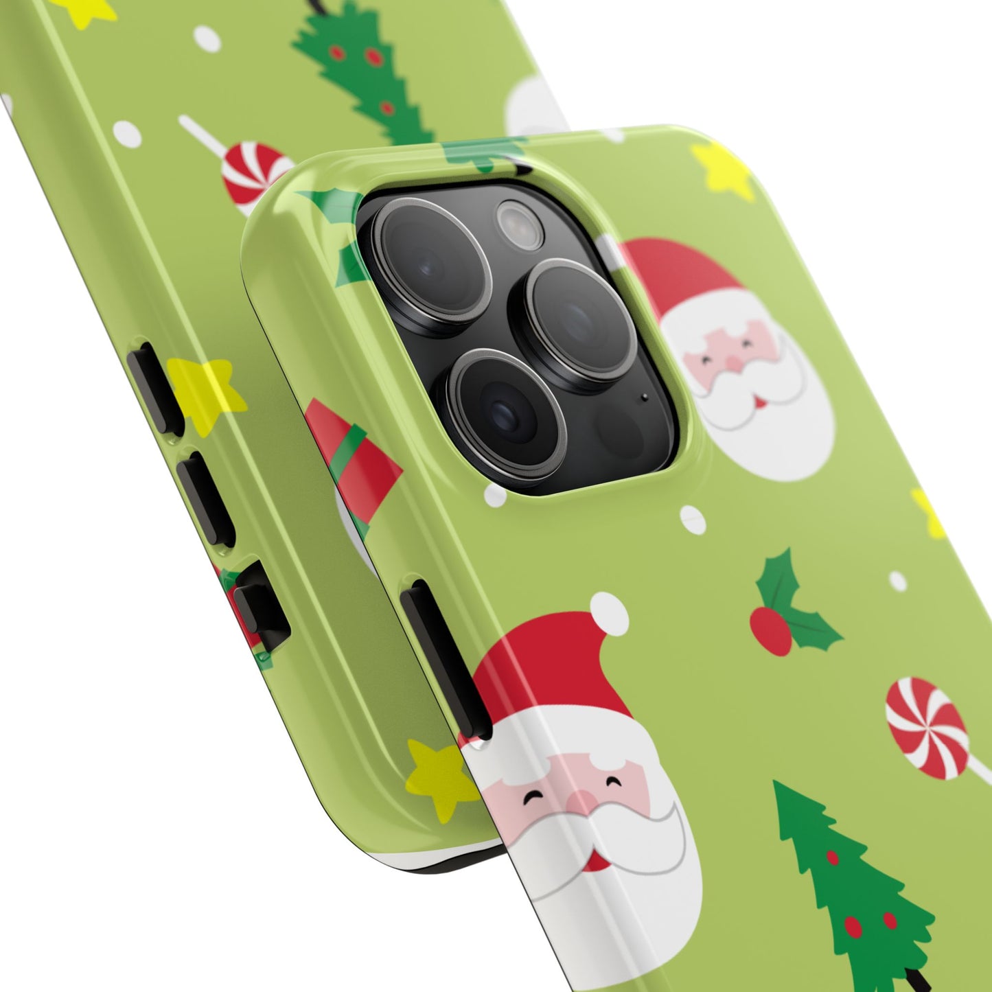 Tough Phone Case for iPhone – Bright Santa Design | Durable Holiday Stocking Stuffer Gift