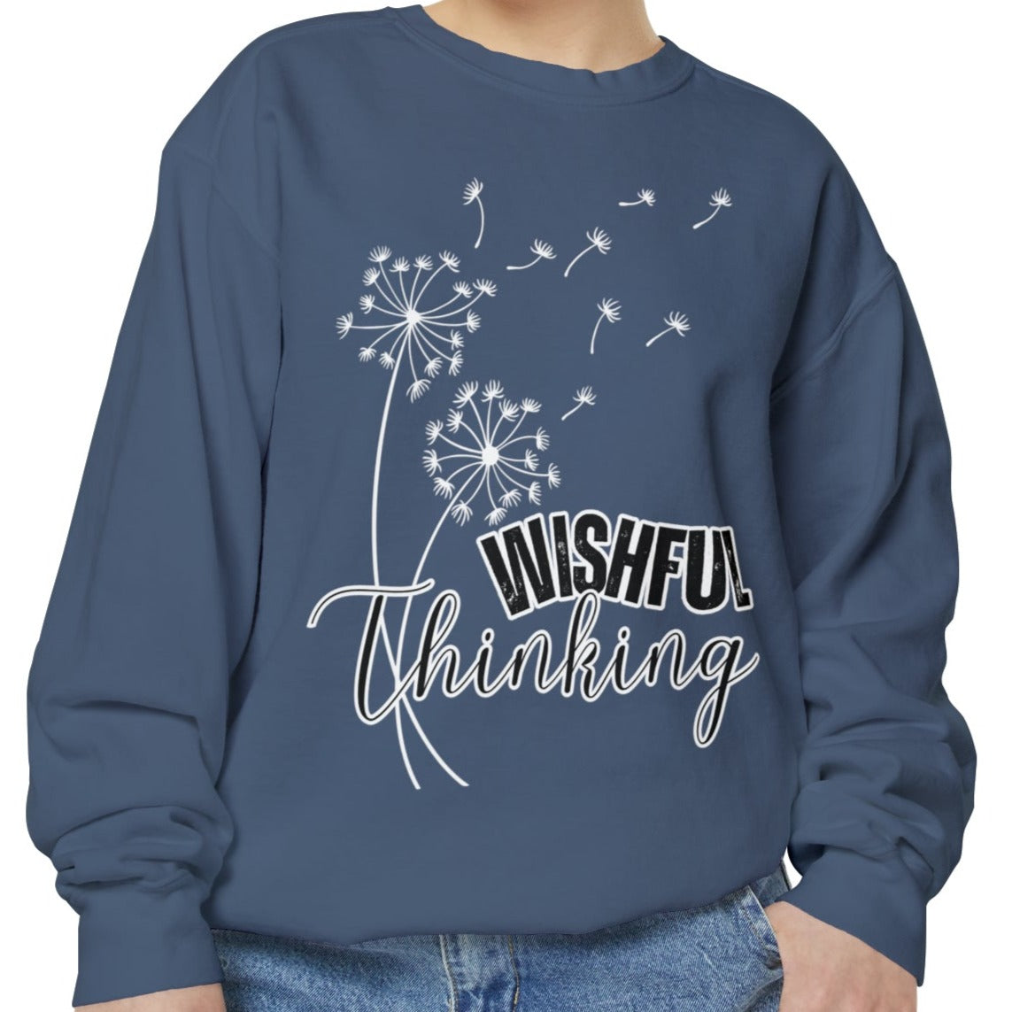 Wishful Thinking Women's Comfort Colors Sweatshirt - Cozy and Thoughtful - Eddy and Rita