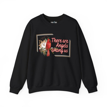 Cardinal Spirit: 'There Are Angels Among Us' Women's Sweatshirt - Eddy and Rita