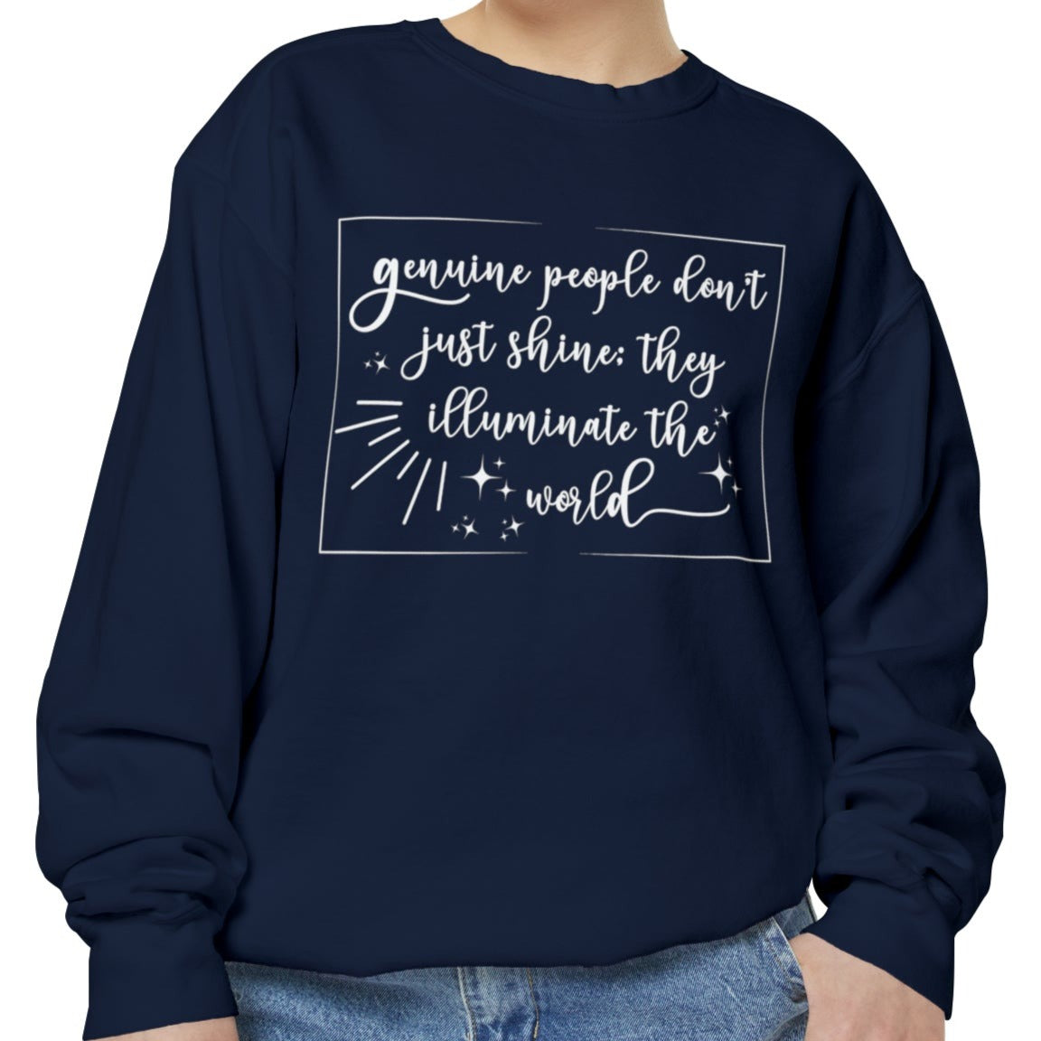 Genuine People Cozy Comfort Colors Women's Sweatshirt - Embrace Authenticity - Eddy and Rita