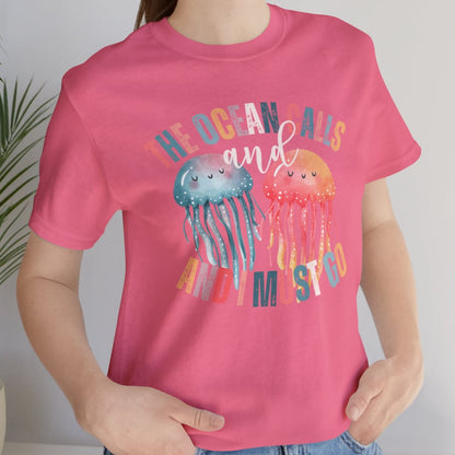 Ocean Calling Jellyfish Women's Bella Canvas Tee - Eddy and Rita