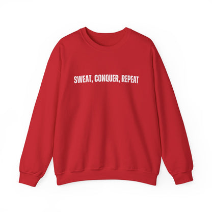 Sweat, Conquer, Repeat Men's Sweatshirt: Motivational Comfort for Endless Success - Eddy and Rita