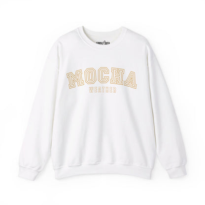 Women's Heavy Blend Sweatshirt – "Mocha Weather" Cozy Graphic Sweatshirt