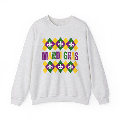 Mardi Gras Fleur-de-Lis Women's Sweatshirt: Festive Comfort with Stylish Elegance - Eddy and Rita