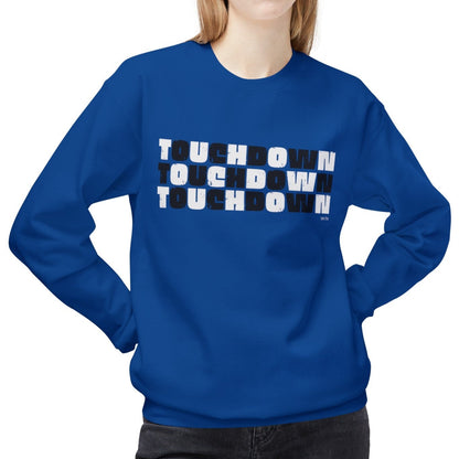 Eddy and Rita Women's Midweight Crewneck Sweatshirt - "Touchdown" Black and White Checked Graphic Pullover