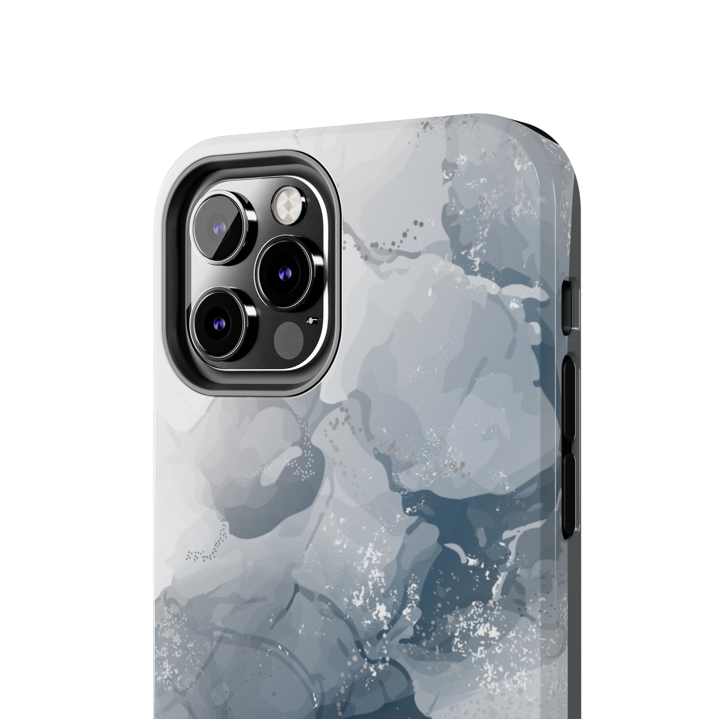 Gray and White Marble Pattern Cell Phone Case - Elegant and Sleek Device Cover