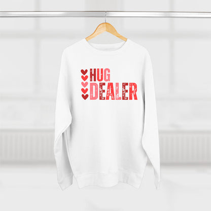 Women's Valentine's Day Graphic Sweatshirt – 'Hug Dealer' Cute and Cozy Pullover – Romantic Gift Idea, Casual Holiday Outfit