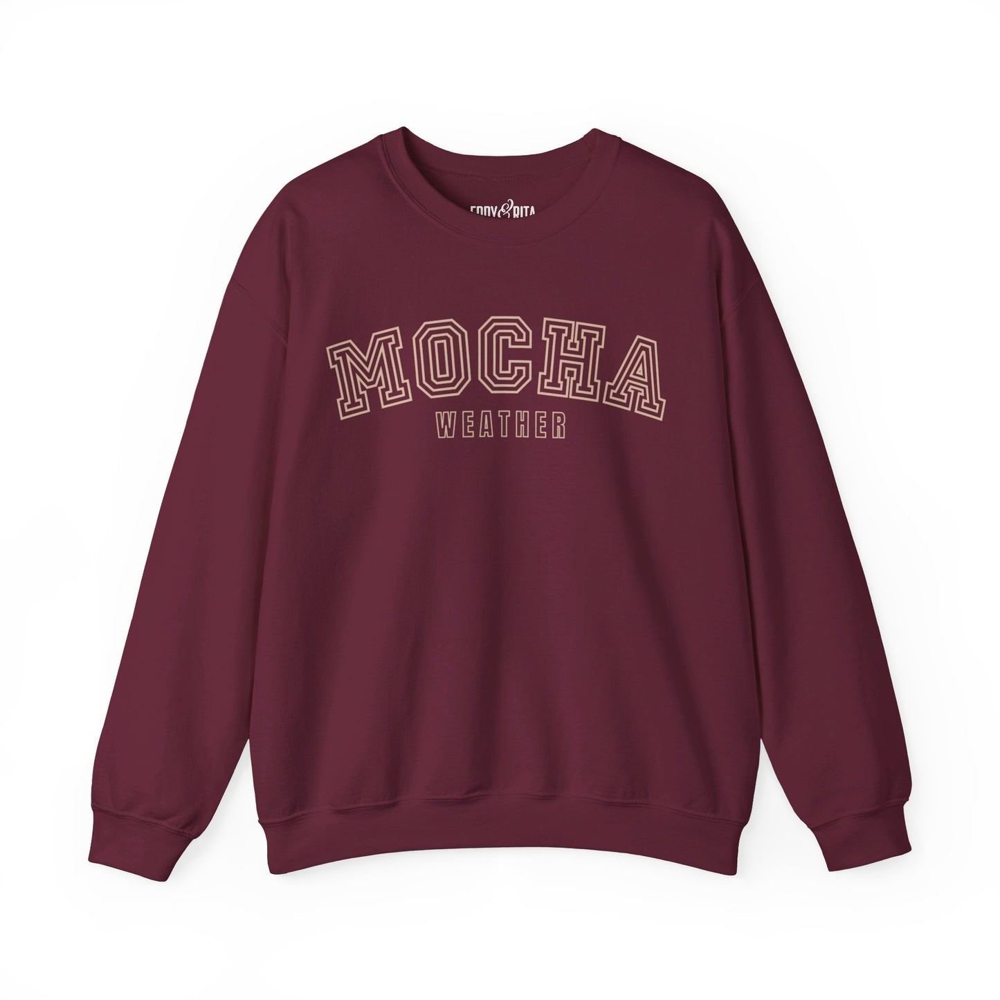 Women's Heavy Blend Sweatshirt – "Mocha Weather" Cozy Graphic Sweatshirt