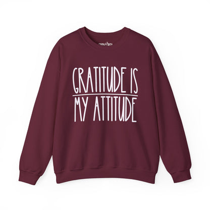 Women’s Heavy Sweatshirt – “Gratitude is My Attitude” | Cozy and Inspirational Pullover for Everyday Positivity