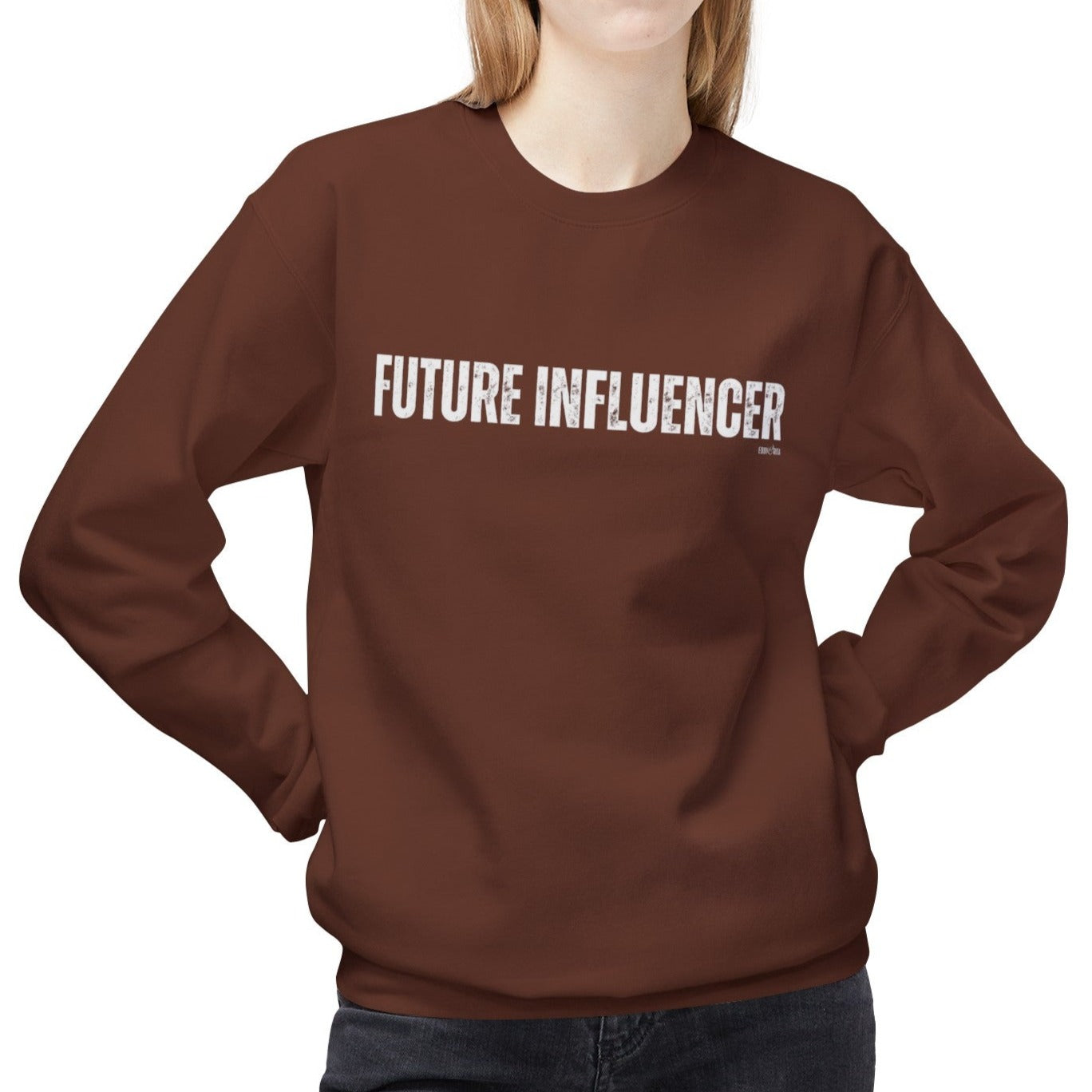 Eddy and Rita Women's Midweight Crewneck Sweatshirt - "Future Influencer" Trendy Graphic Pullover