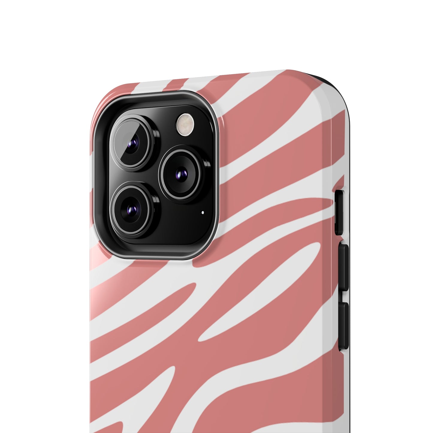 Pink and White Zebra Stripes iPhone Case - Stylish and Protective Cover for Your Device