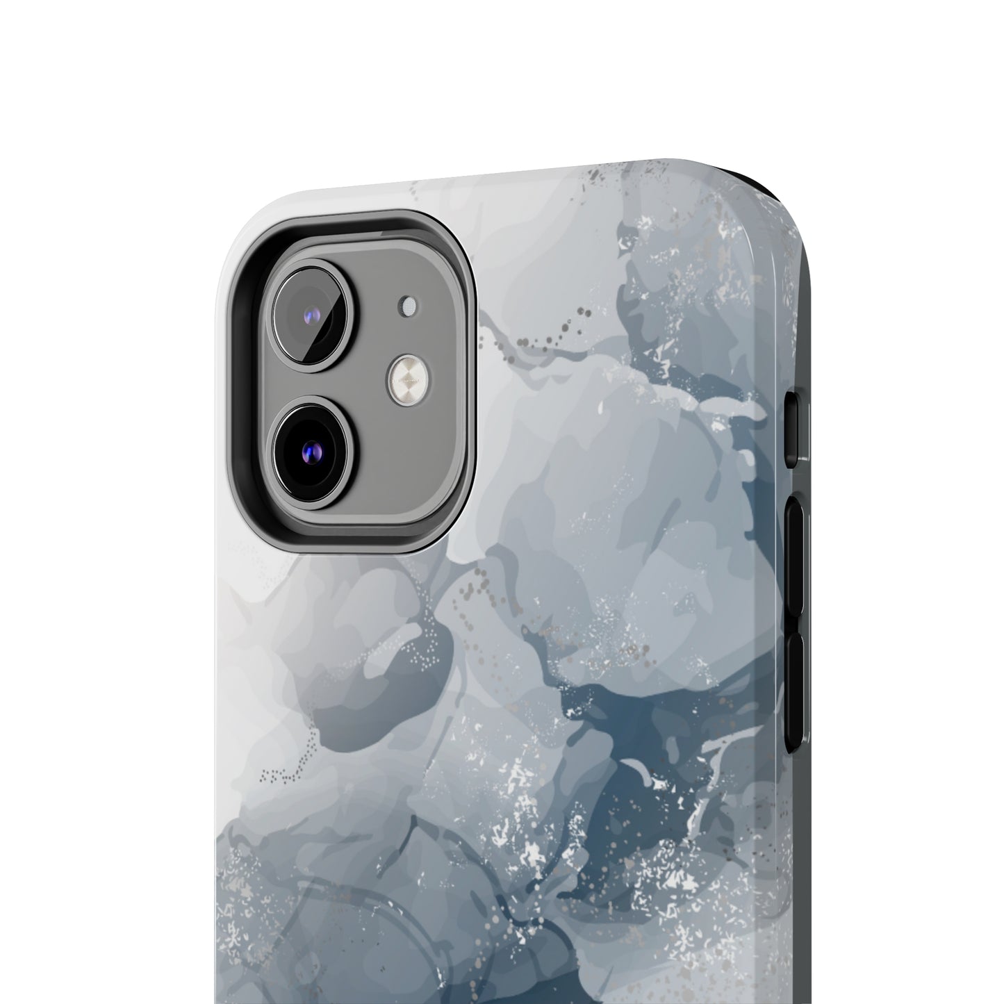 Gray and White Marble Pattern Cell Phone Case - Elegant and Sleek Device Cover