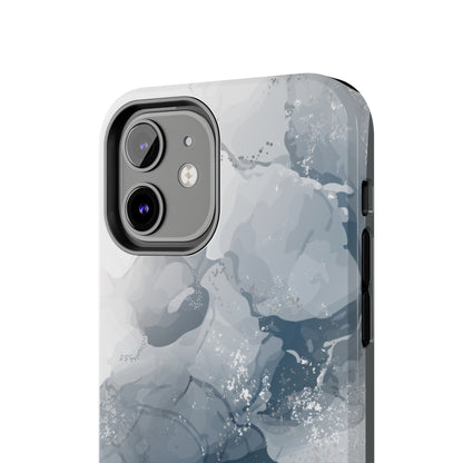 Gray and White Marble Pattern Cell Phone Case - Elegant and Sleek Device Cover