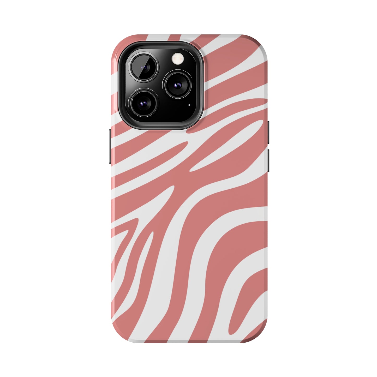 Pink and White Zebra Stripes iPhone Case - Stylish and Protective Cover for Your Device