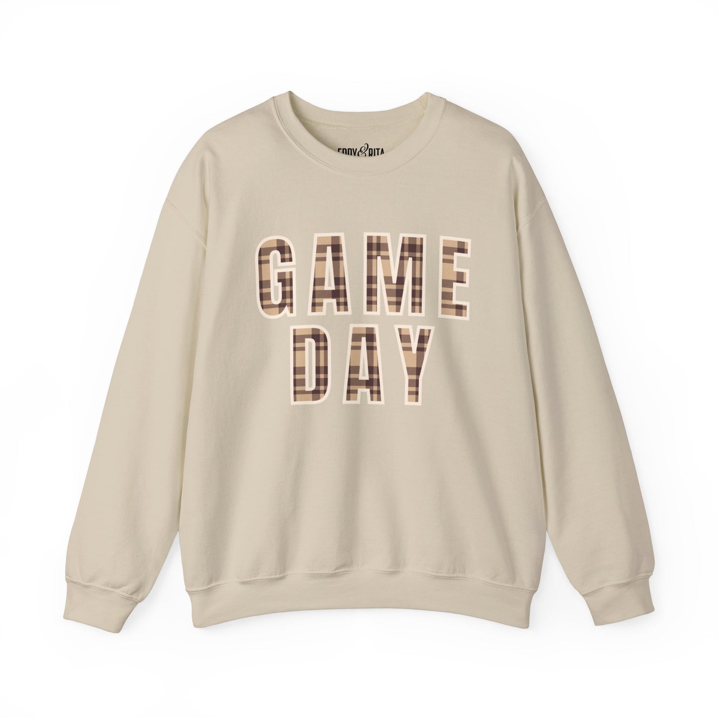 Women’s Heavy Sweatshirt – Game Day Plaid Print Design | Stylish Sports Fan Apparel