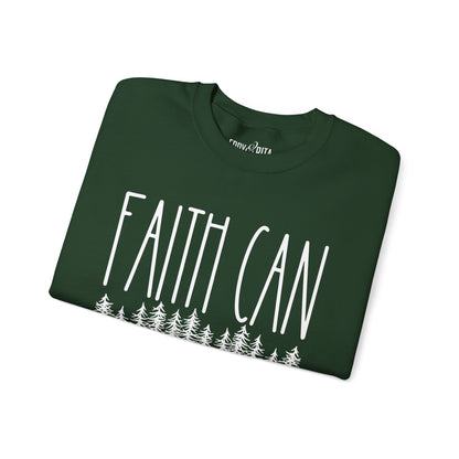 Women’s Heavy Sweatshirt – “Faith Can Move Mountains” | Cozy and Inspirational Pullover for Everyday Wear