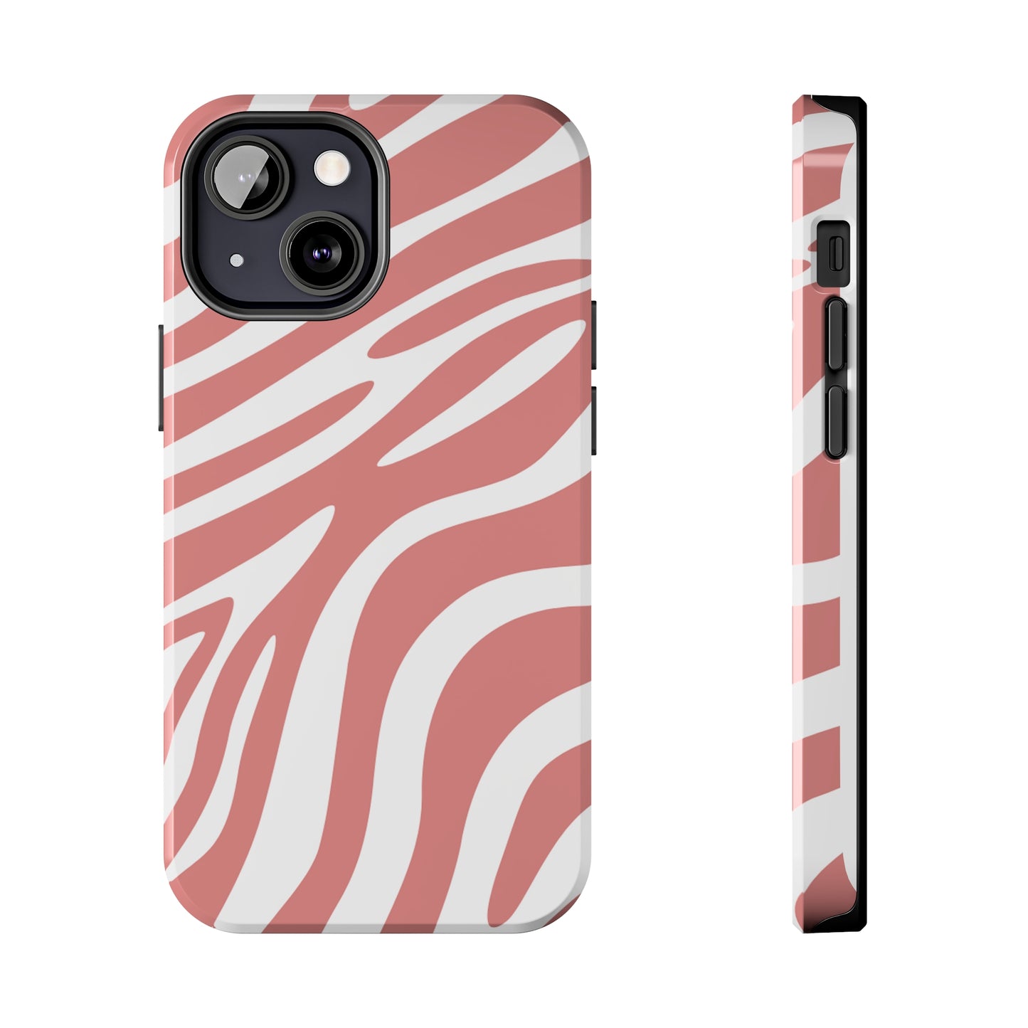 Pink and White Zebra Stripes iPhone Case - Stylish and Protective Cover for Your Device