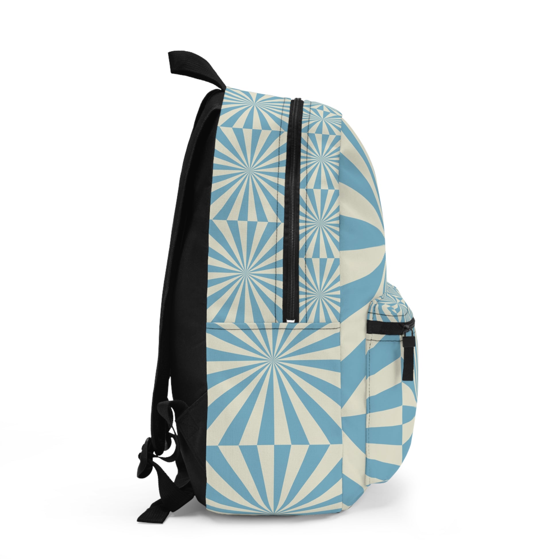 Eddy and Rita Women's Blue and White Geometric Starburst Backpack - Premium Designer Bag