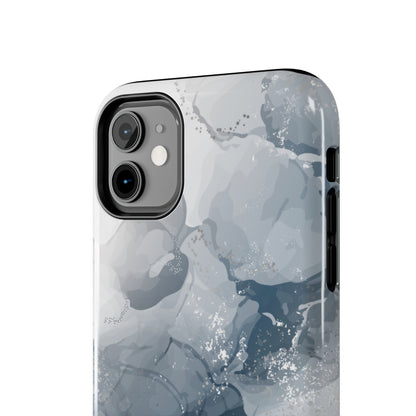 Gray and White Marble Pattern Cell Phone Case - Elegant and Sleek Device Cover