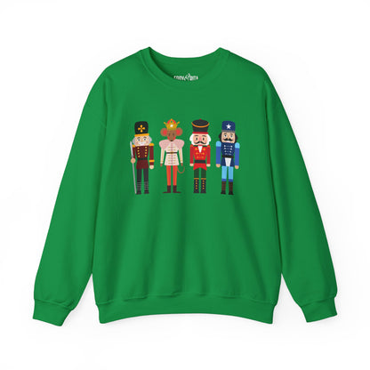 Women's Heavy Sweatshirt – "Nutcrackers" Festive Christmas Graphic Sweatshirt