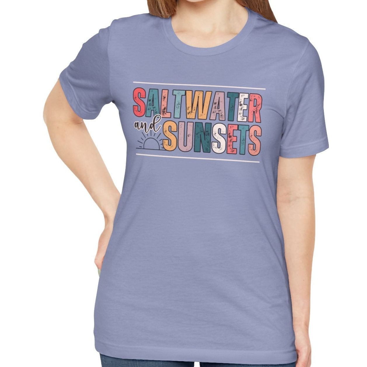 Saltwater and Sunsets Women's Bella Canvas T-Shirt - Eddy and Rita