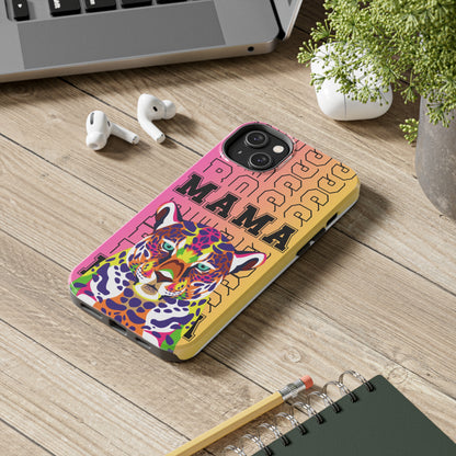 Colorful Cheetah 'Boss Mama' iPhone Case - Stylish and Empowering Protective Cover