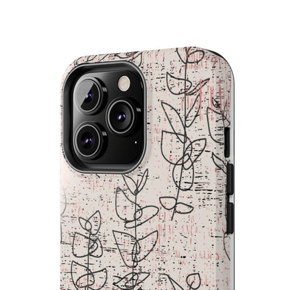 Boho Style Black and White Flowers iPhone Case - Chic and Stylish Floral Design Cover