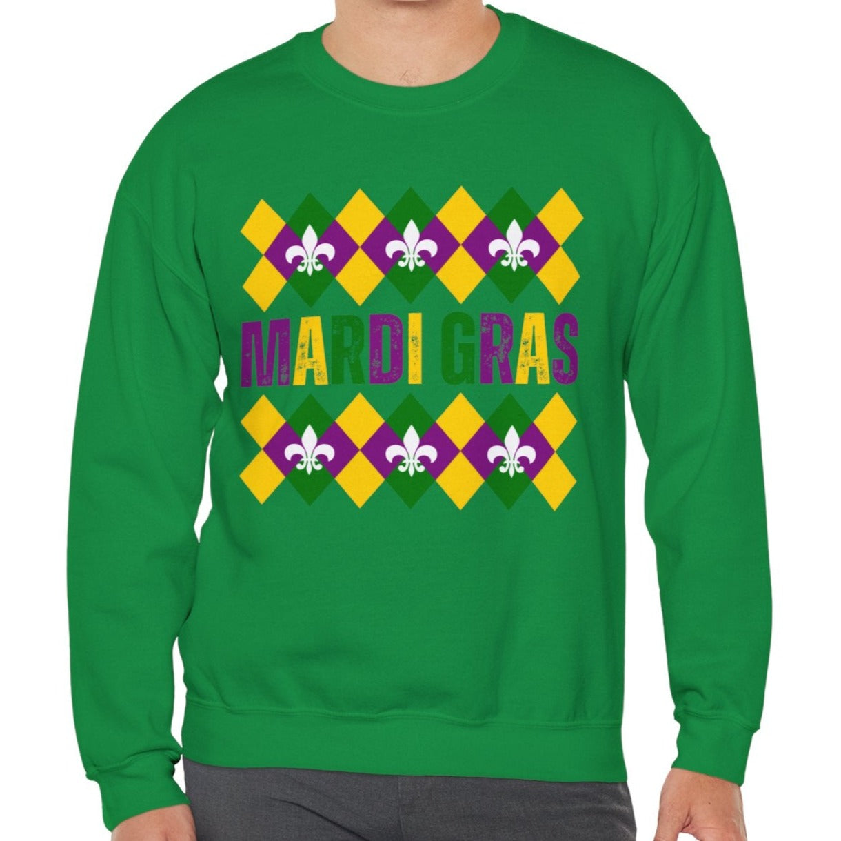 Mardi Gras Fleur-de-Lis Women's Sweatshirt: Festive Comfort with Stylish Elegance - Eddy and Rita