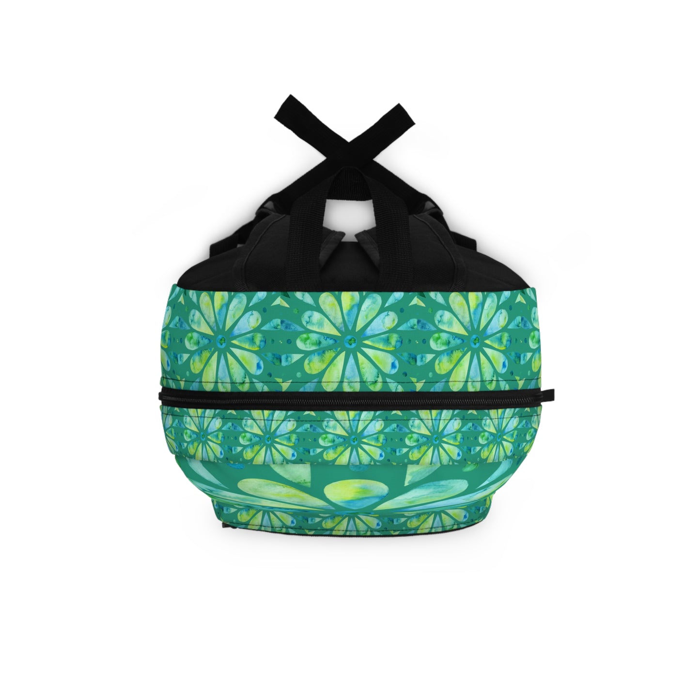 Eddy and Rita Women's Turquoise and Lime Watercolor Mandala Backpack - Premium Designer Bag for Stylish Moms, Nurses, and Professionals