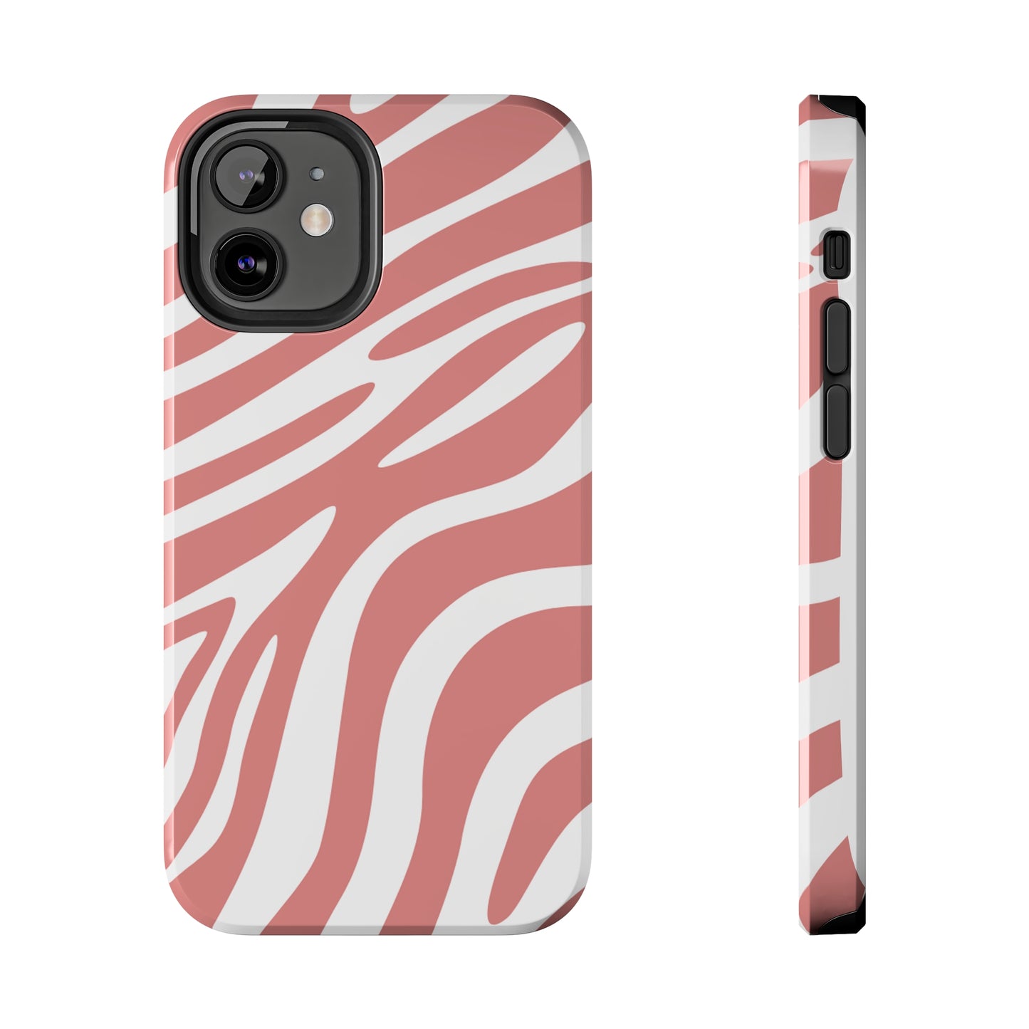 Pink and White Zebra Stripes iPhone Case - Stylish and Protective Cover for Your Device