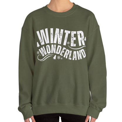 Women's Heavy Sweatshirt – "Winter Wonderland" Cozy Winter Graphic Sweatshirt