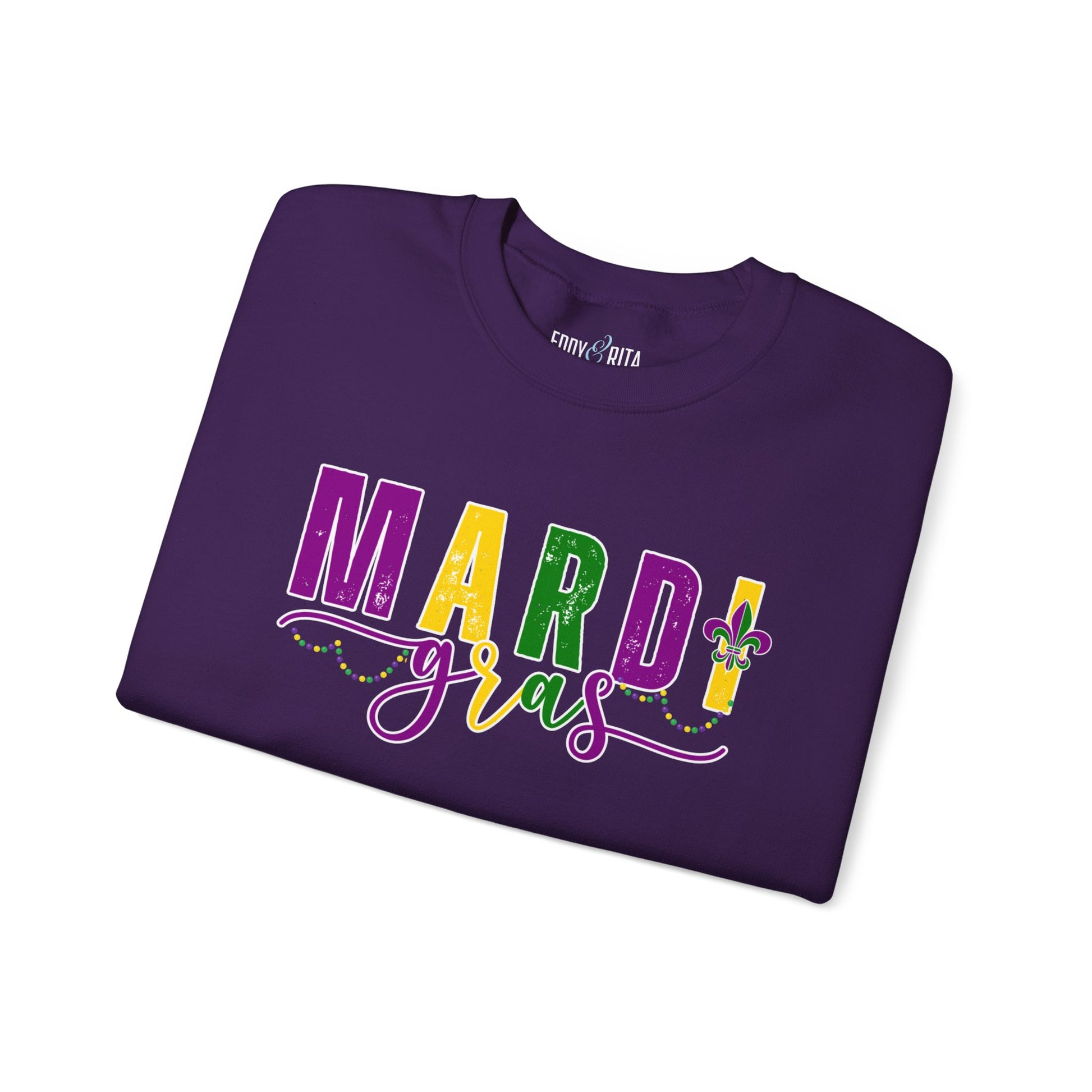 Mardi Gras Magic Women's Sweatshirt: Cozy Carnival Chic for Festive Comfort - Eddy and Rita