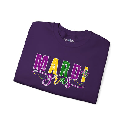 Mardi Gras Magic Women's Sweatshirt: Cozy Carnival Chic for Festive Comfort - Eddy and Rita