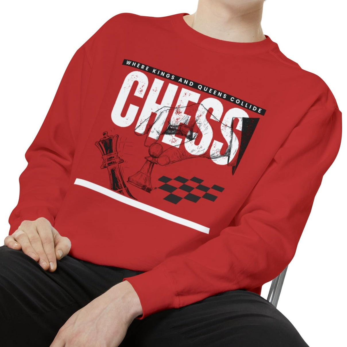 Chess, Where Kings and Queens Collide Strategic Comfort Colors Men's Sweatshirt - Eddy and Rita