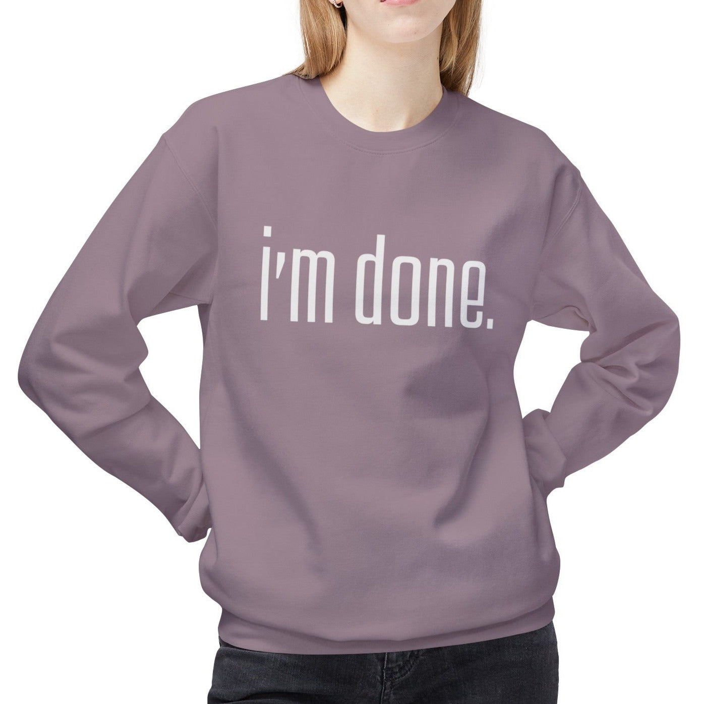 Done and Cozy Women's Midweight Fleece Crewneck Sweatshirt - Eddy and Rita