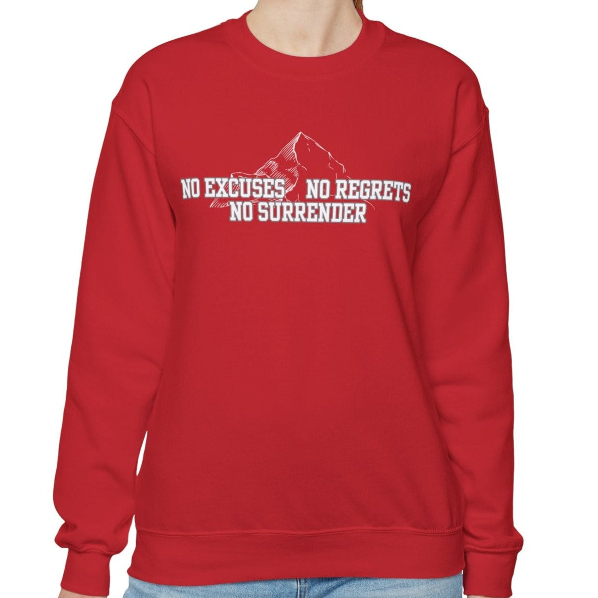 Unyielding Resolve: Men's Empowerment Sweatshirt - No Excuses, No Regrets, No Surrender