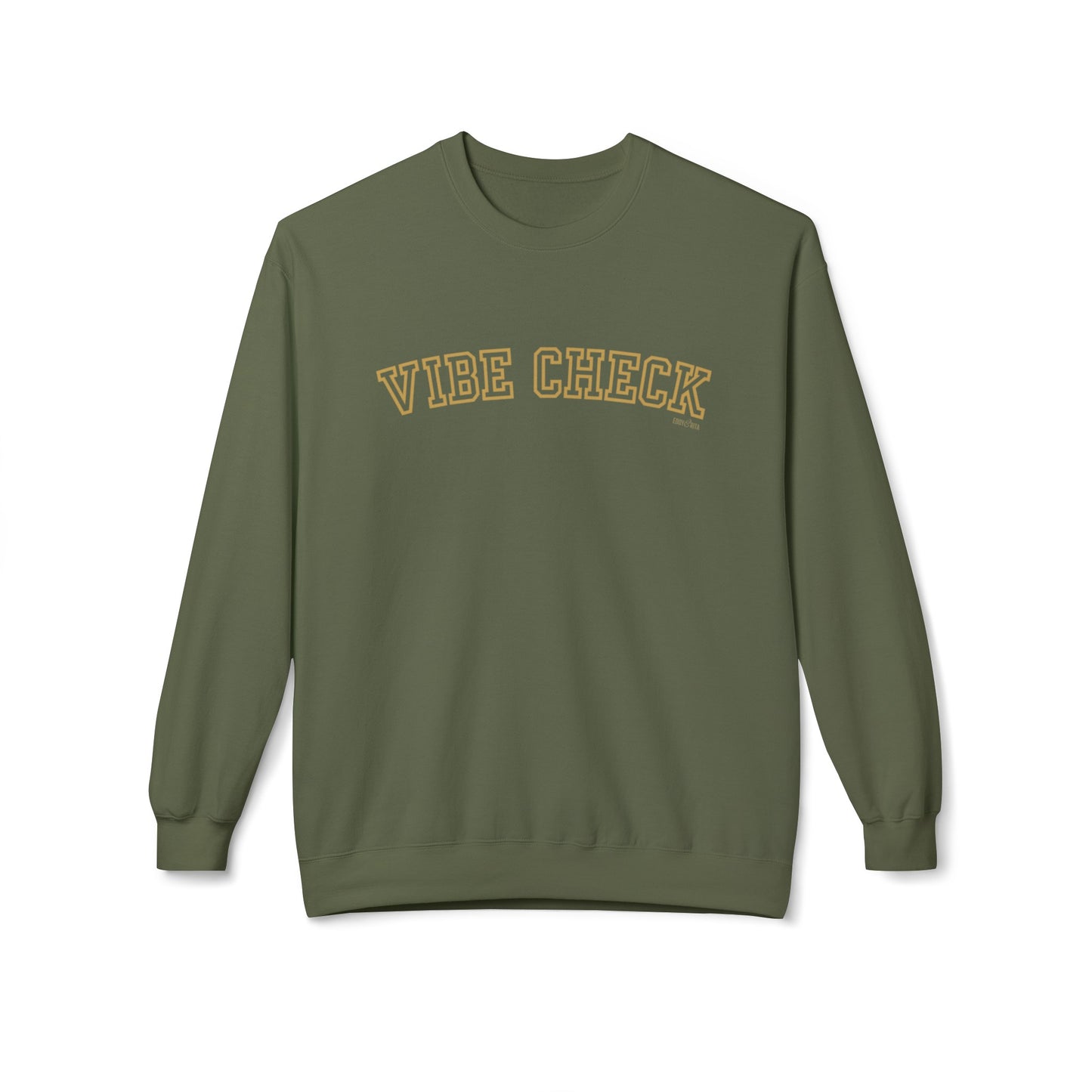 Eddy and Rita Women's Midweight Crewneck Sweatshirt - "Vibe Check" Fun Graphic Pullover