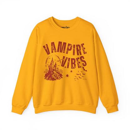 Eddy and Rita Women's Heavy Crewneck Sweatshirt - "Vampire Vibes" Halloween Graphic Pullover