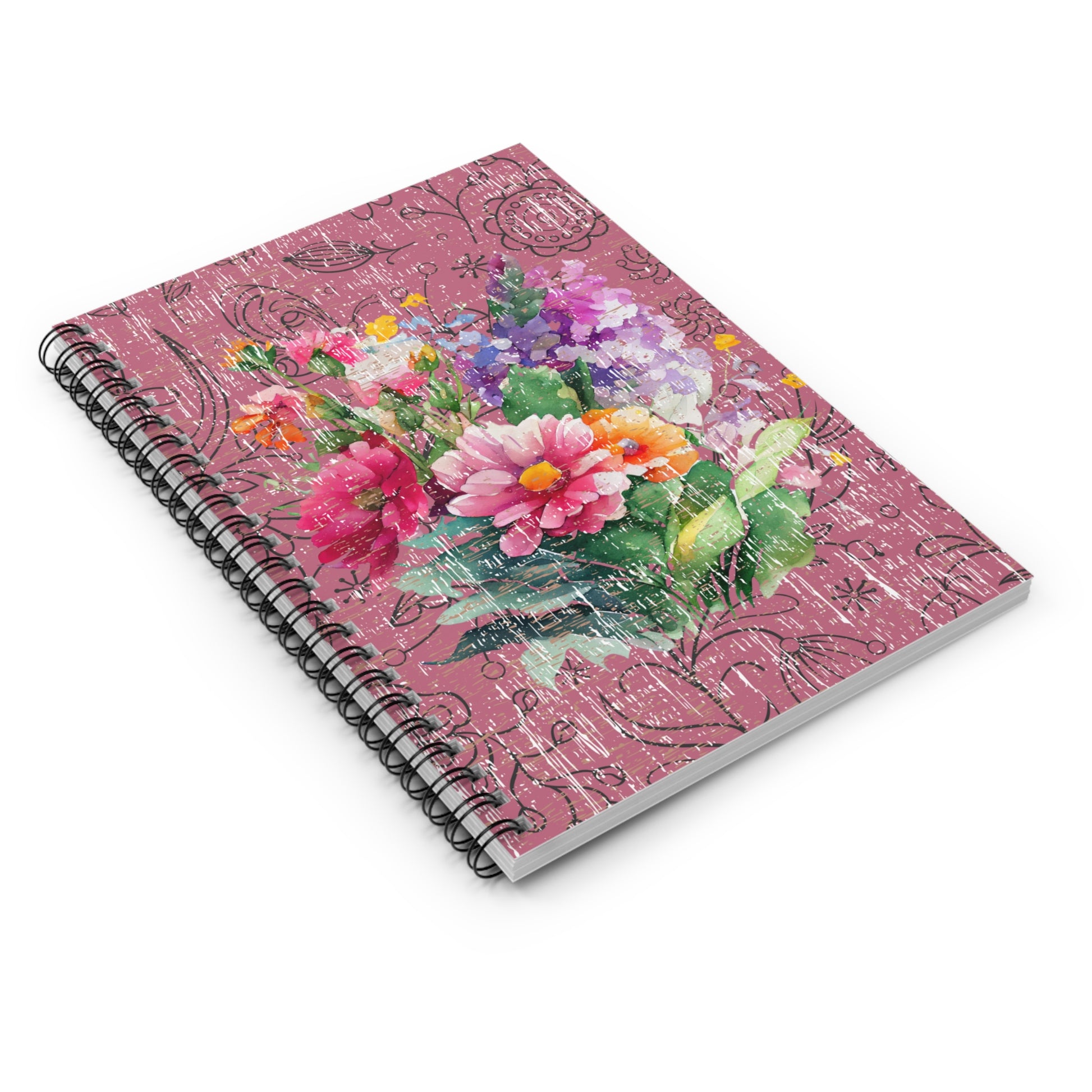 Rose-Colored Vintage Bliss: Floral Spiral Notebook for Elegant Writing and Creative InspirationRose-Colored Vintage Bliss: Floral Spiral Notebook for Elegant Writing and Creative Inspiration - Eddy and Rita